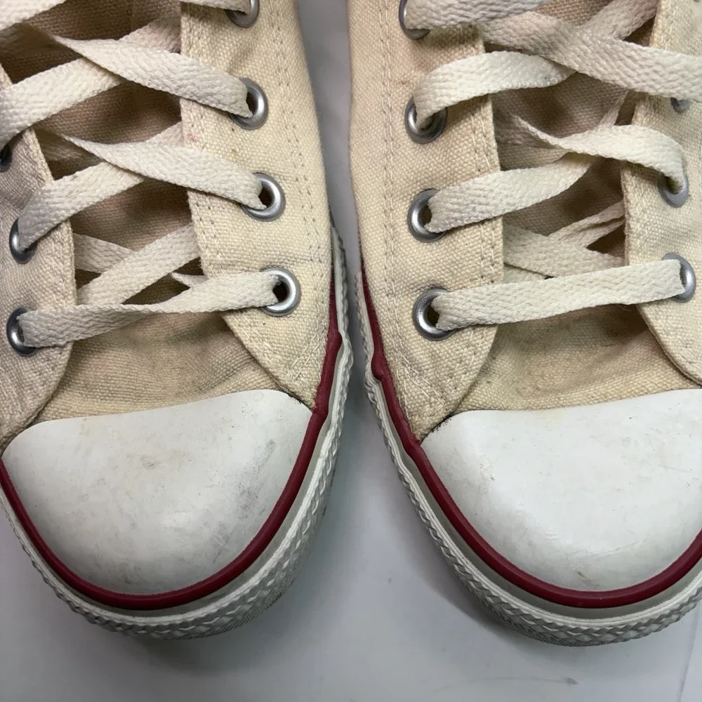 Vintage Converse Mens 10 Wo 12 White Faded Y2K Lace Grunge High Top Chuck Taylor - Picture 4 of 11